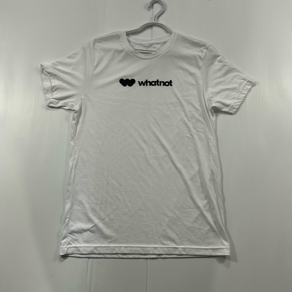 374. Whatnot White Tee with Black Print (M)